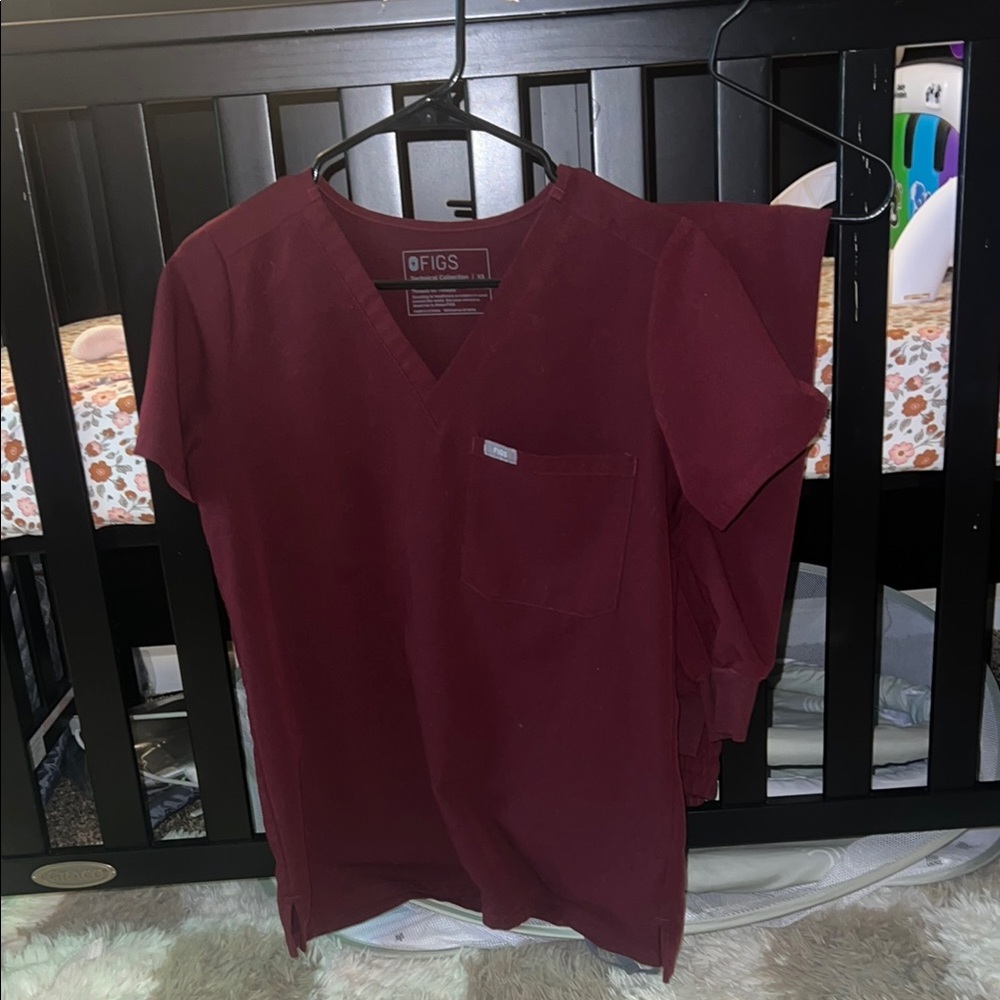 Figs Maroon Medical Scrub Set